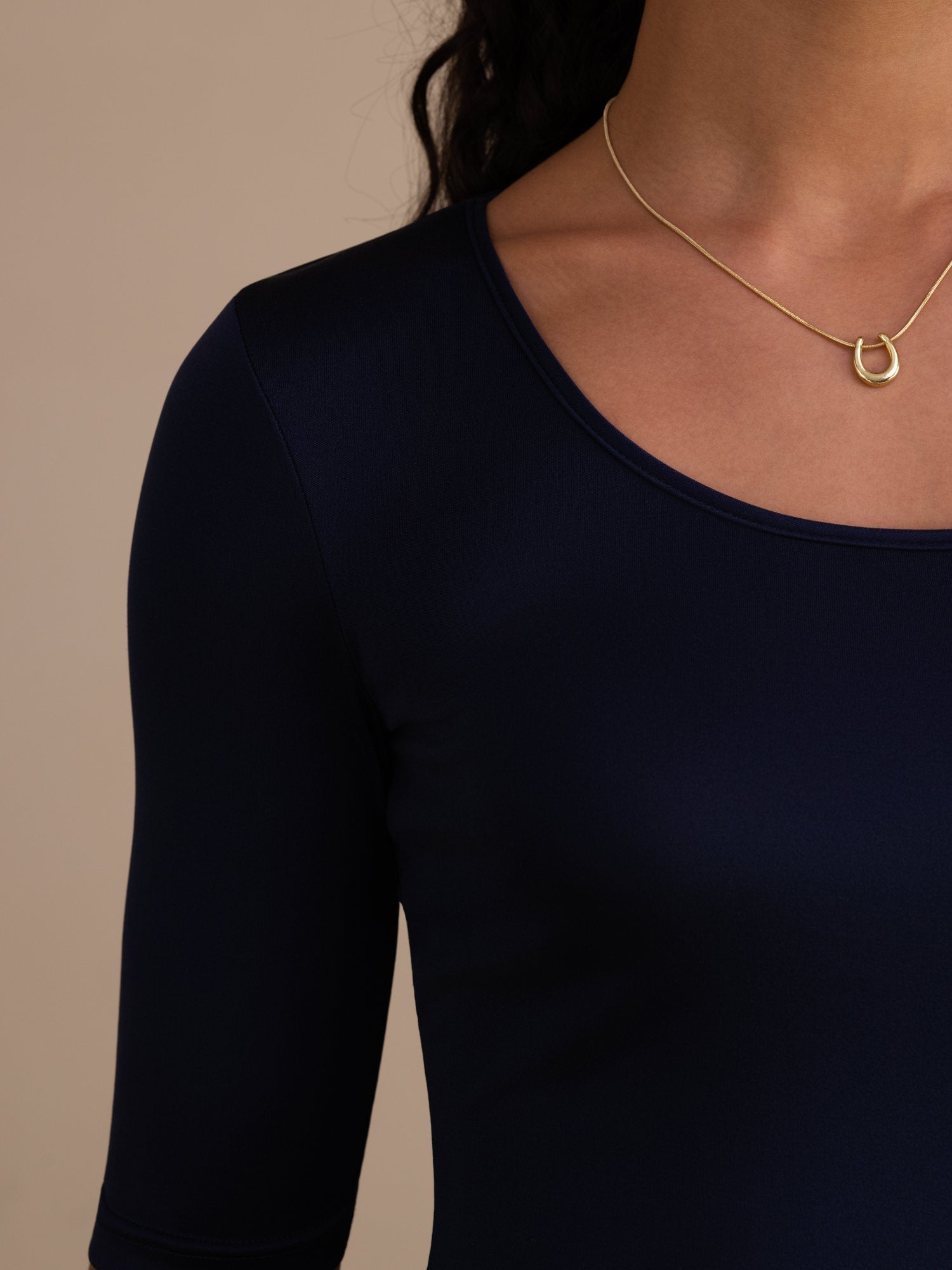 Reines Seiden Damen Halbarm Rundhals Top