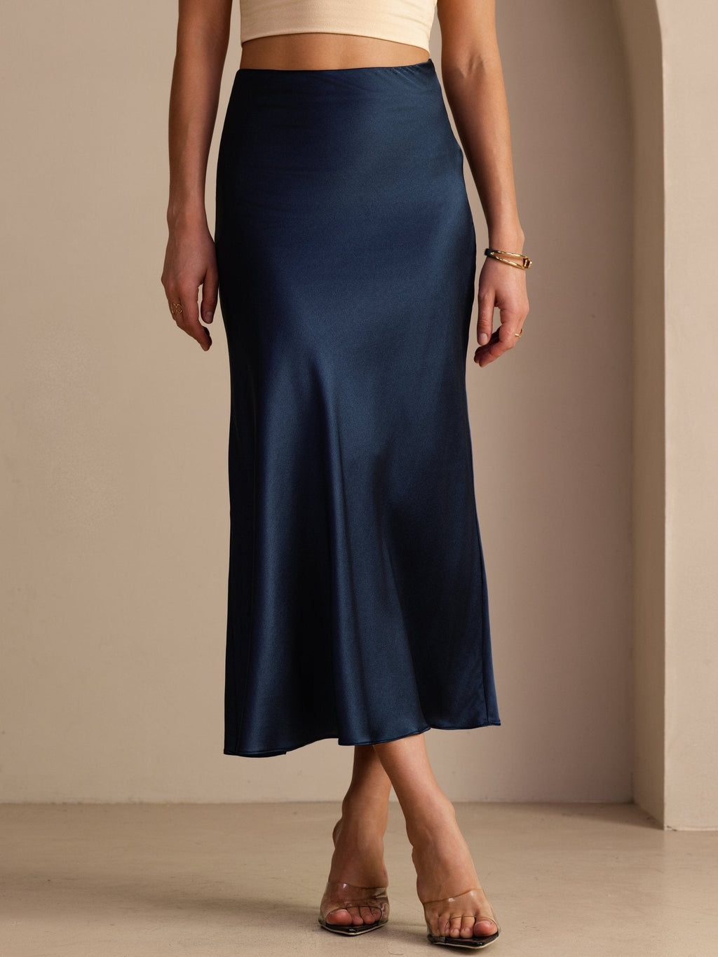 19Momme Seide Maxirock Mit Hoher Taille