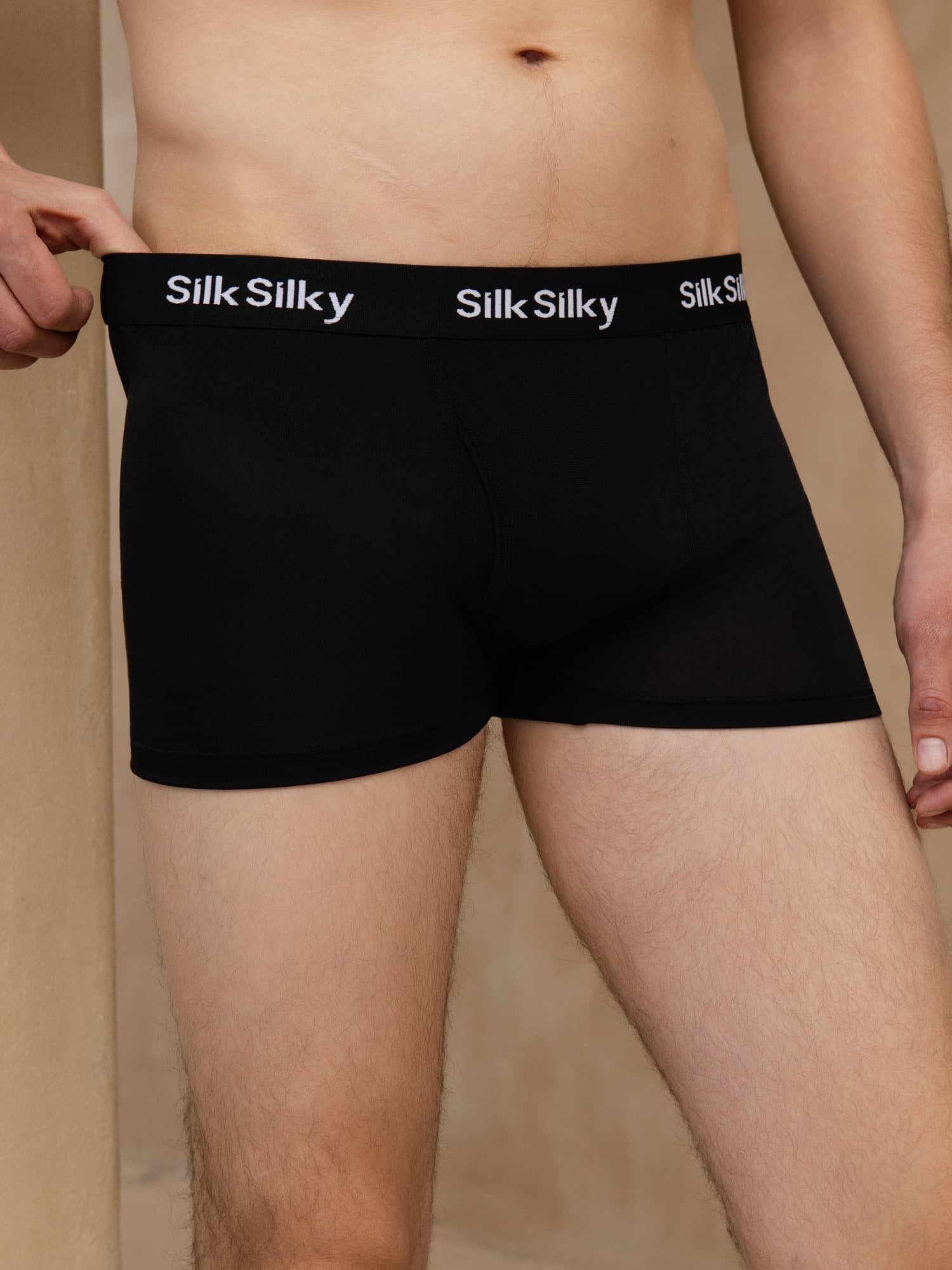 Reine Seide Herren Komfort Atmungsaktive Boxer Brief Unterwäsche