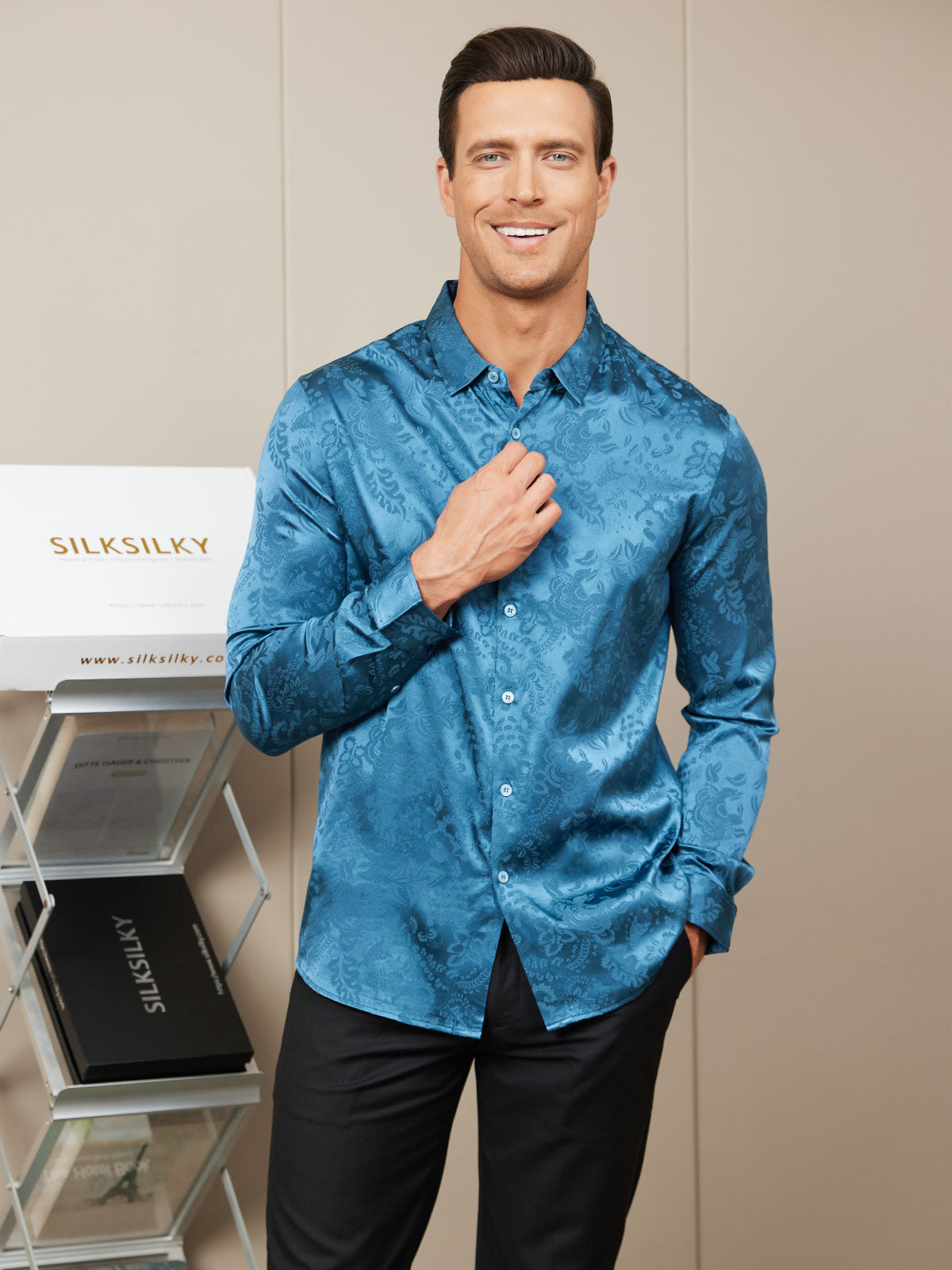 Clearance - Herrenhemd Seide Casual