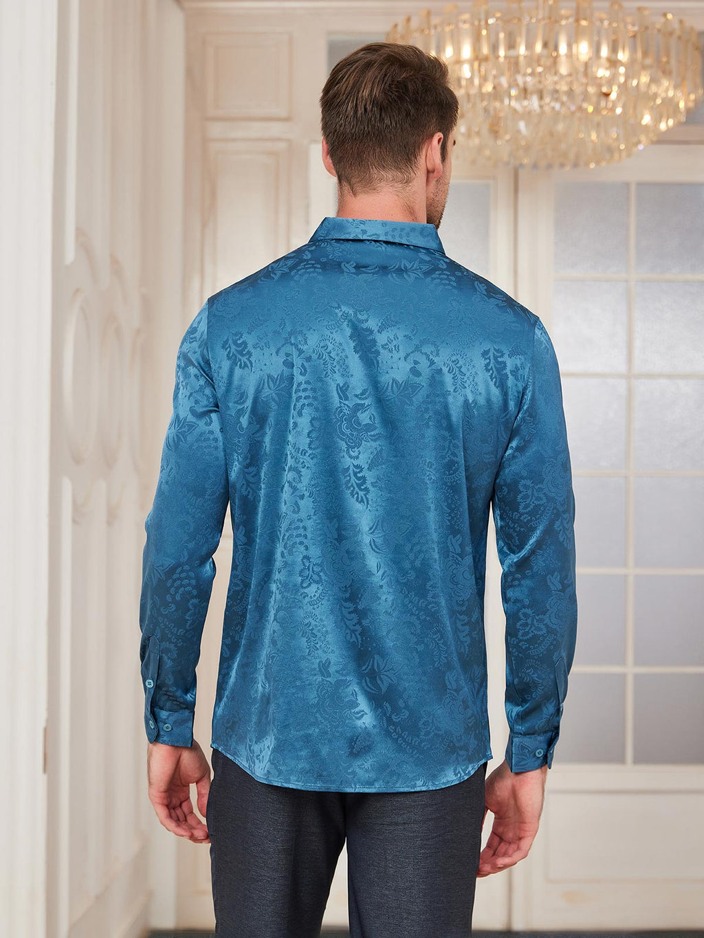 Clearance - Maulbeerseide-Jacquard-Hemd für Herren