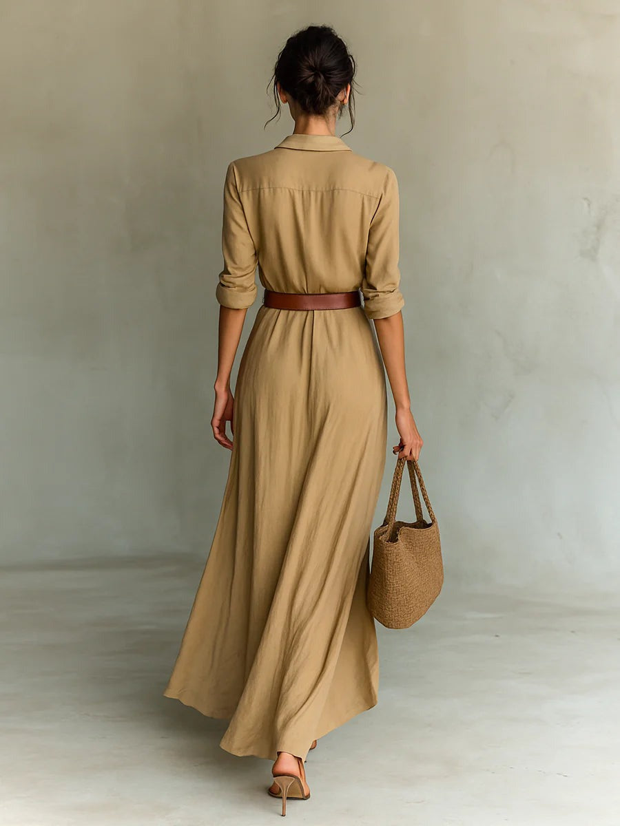 Dominique - Vestido tipo camisa casual elegante