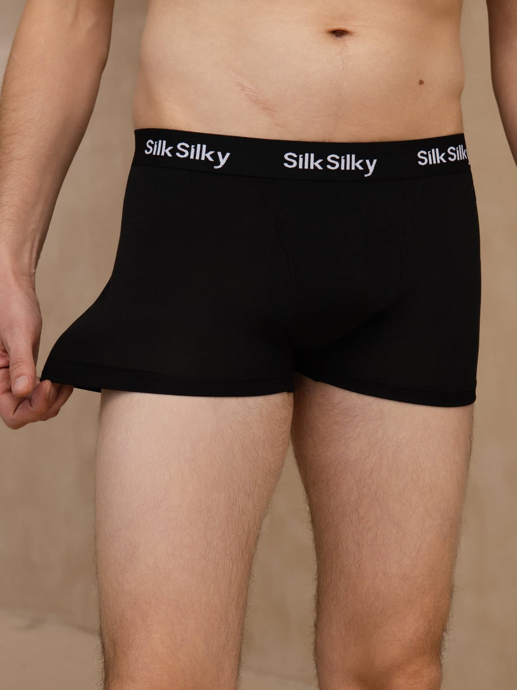 3 Stück Reine Seide Herren Komfort Atmungsaktive Boxer Brief Unterwäsche