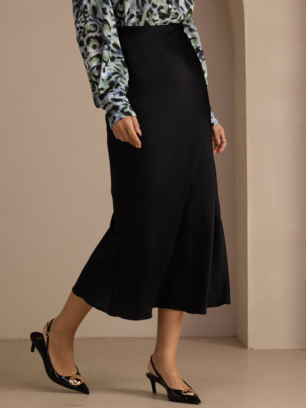 19Momme Seide Maxirock Mit Hoher Taille