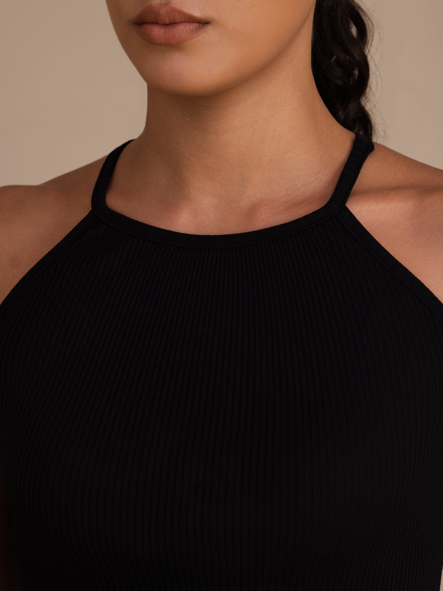 Damen Crop Tanktop Aus Seiden Baumwollmischung Mit Rundhalsausschnitt Und Ärmellosem Design