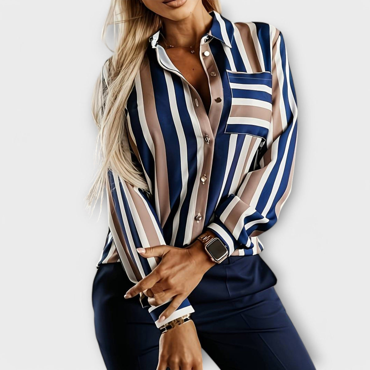 Emily - blusa de rayas casual y tranquila