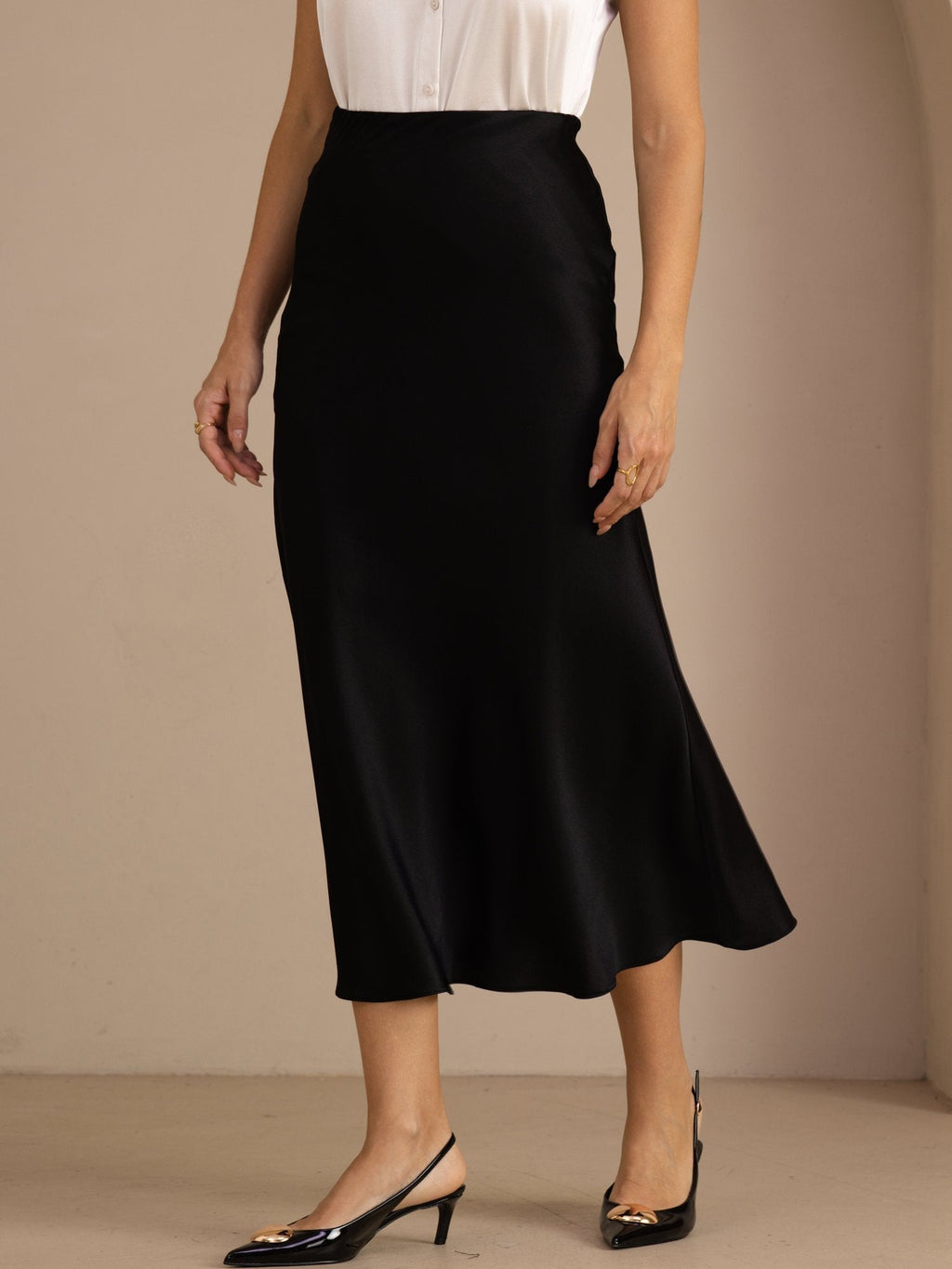 19Momme Seide Maxirock Mit Hoher Taille