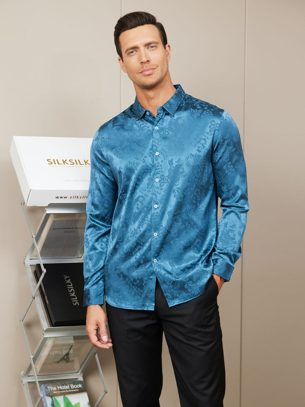 Clearance - Herrenhemd Seide Casual