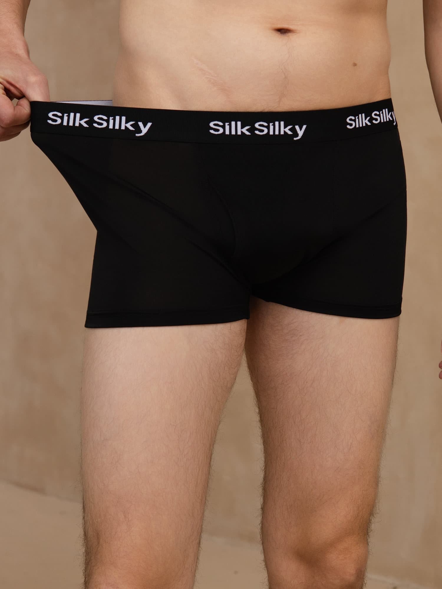 Reine Seide Herren Komfort Atmungsaktive Boxer Brief Unterwäsche