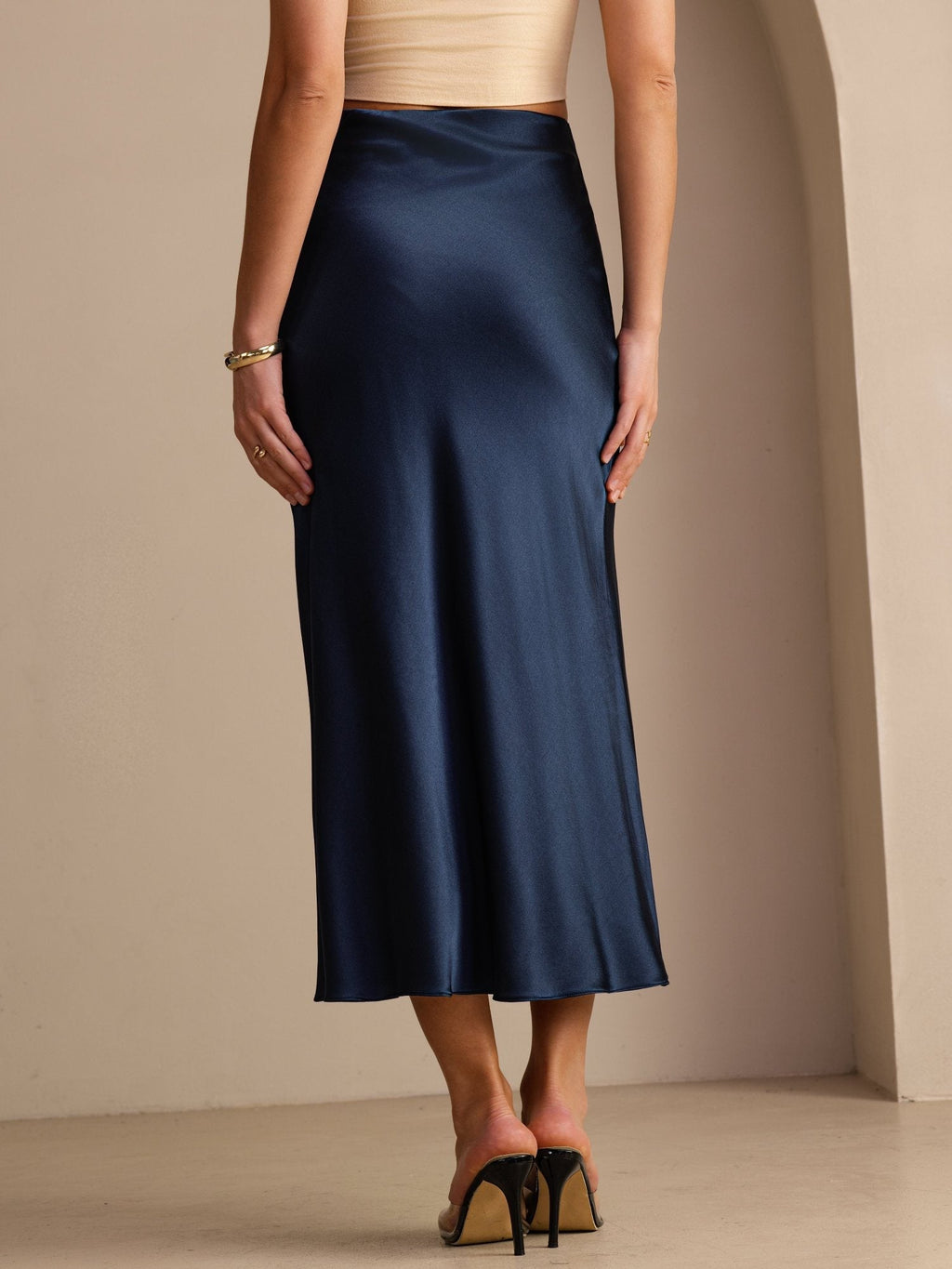 19Momme Seide Maxirock Mit Hoher Taille