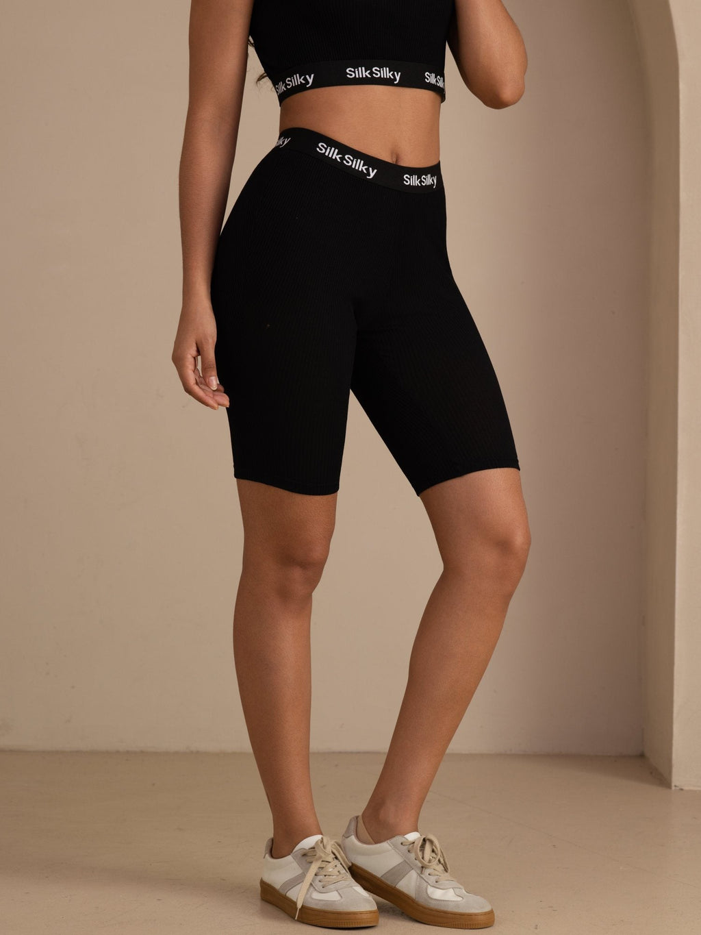 Seide Baumwolle Damen Fahrradshorts Logo Elastischer Taillenbund