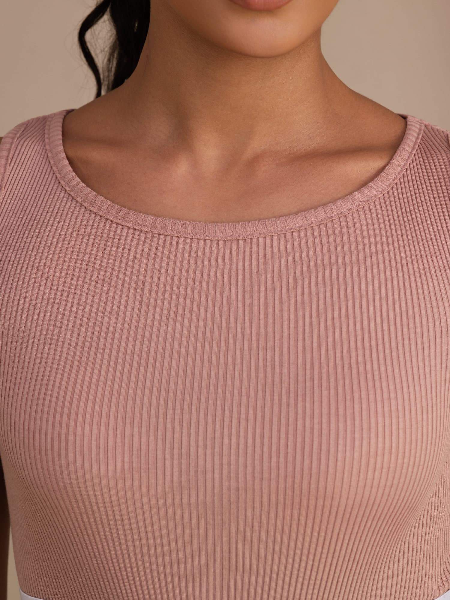 Seiden Baumwoll Sportliches Crop Tanktop Mit Elastischem Logoband